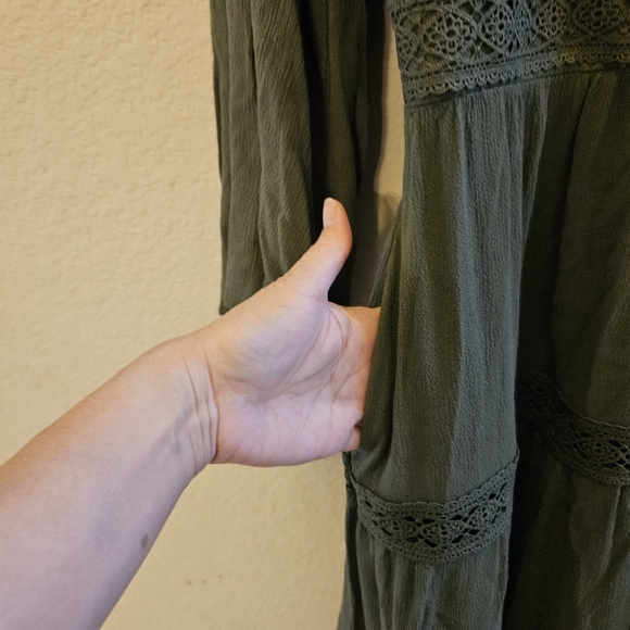 SCARLET DARKNESS Women's Forest Green Embroidered Renaissance Dress Small - Picture 7 of 15